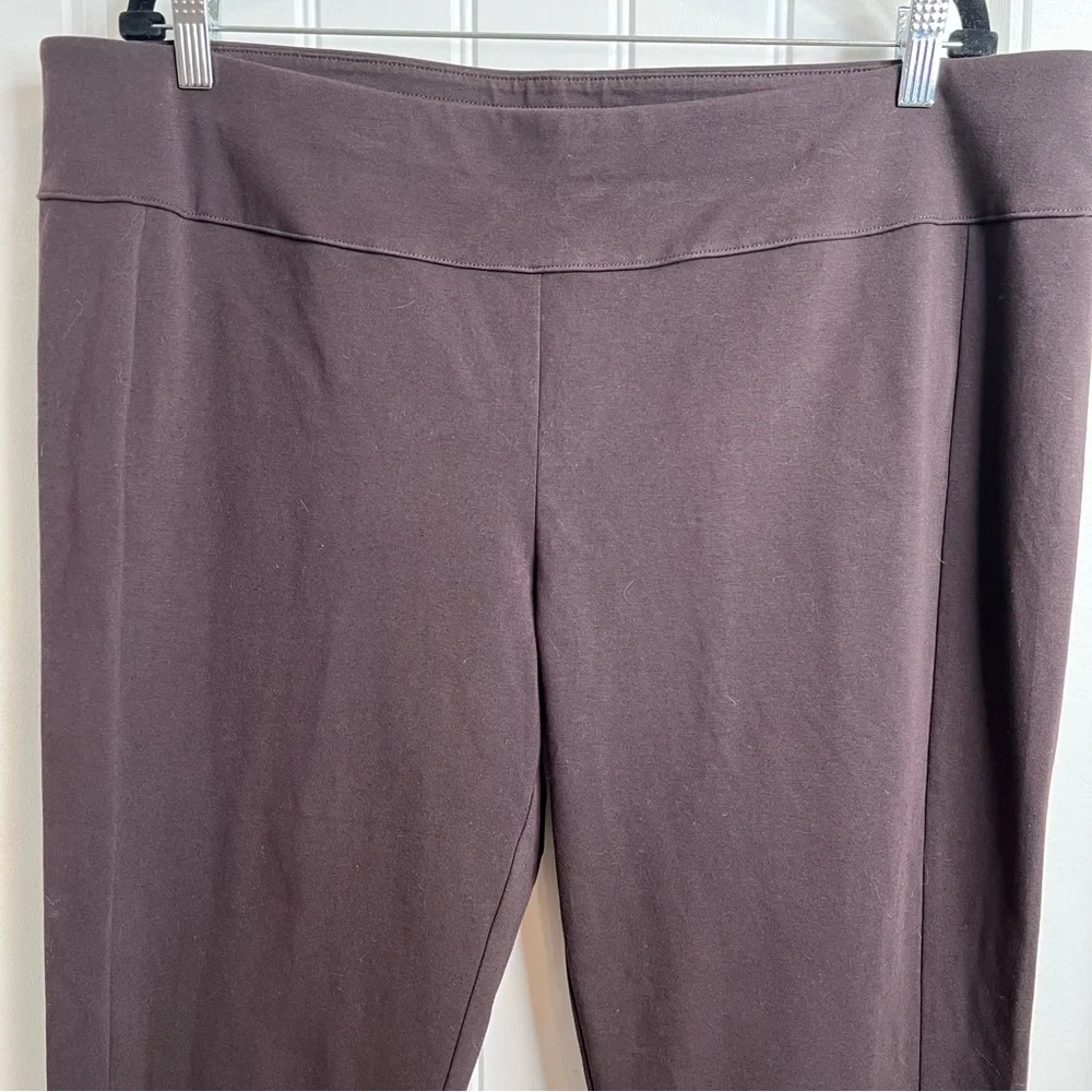 Susan Graver Women's Dark Brown Regular Weekend Premium Stretch Leggings. XL - Picture 4 of 8